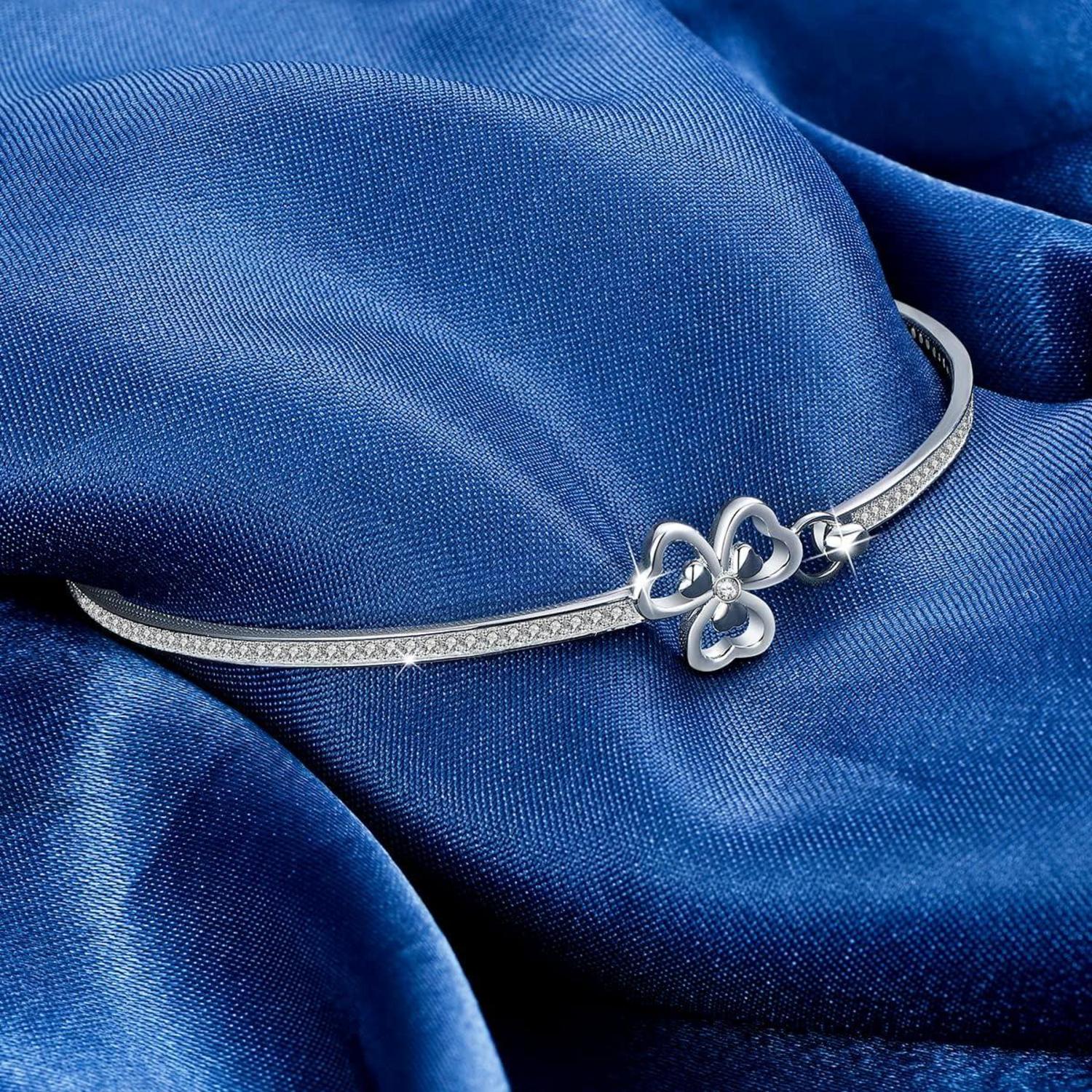 Armband Damen Silber 925 Zirkonia Kristall Blumen Design 133 Stück