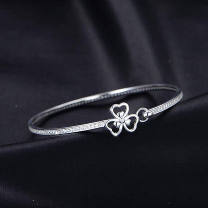 Armband Damen Silber 925 Zirkonia Kristall Blumen Armreif 17