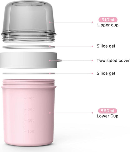 Abree 870ml Müslibecher & Joghurtbecher To go Lunchbox für Mikrowelle