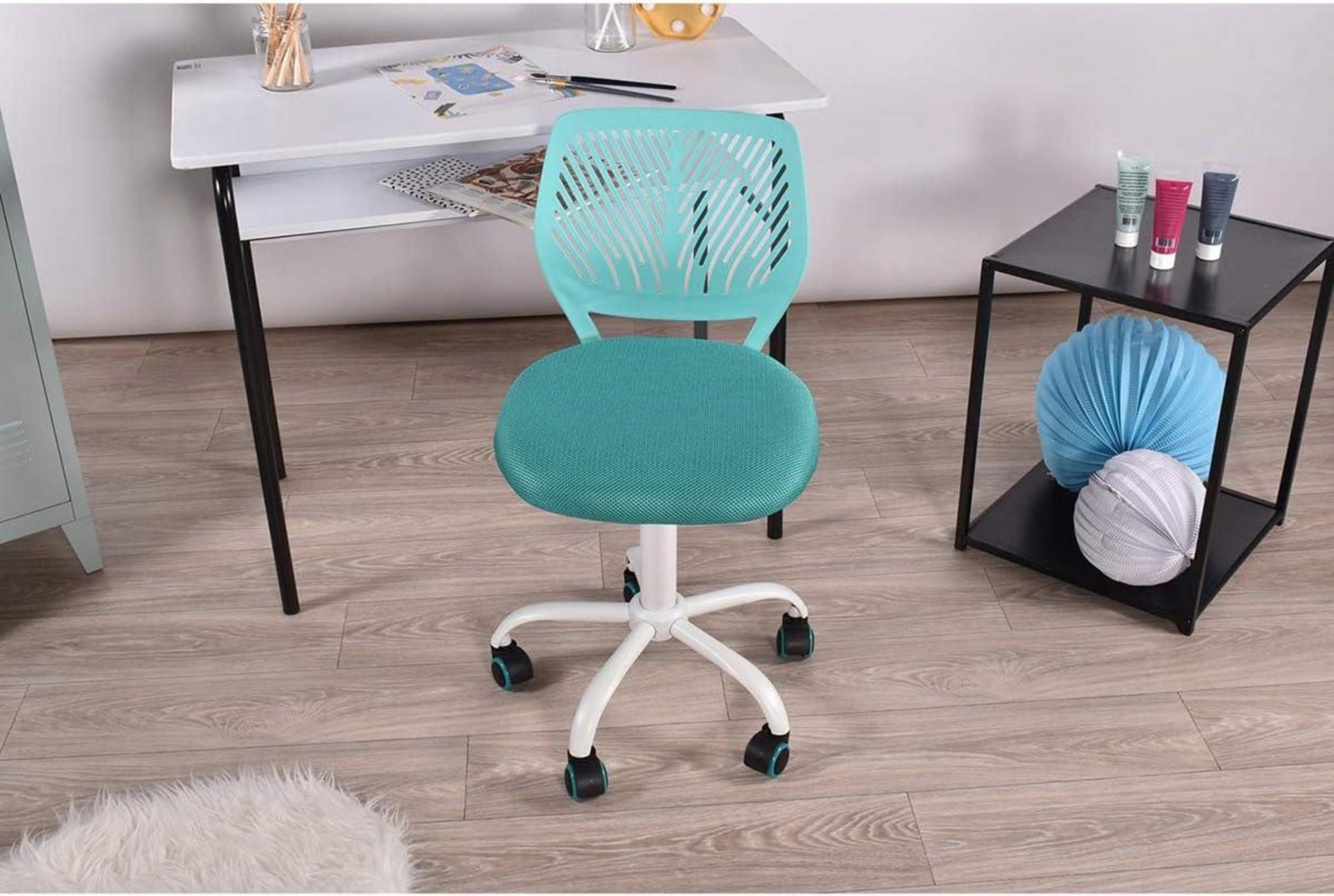 Verstellbarer Bürostuhl Aqua, Stoffsitz, Drehstuhl, ergonomisch