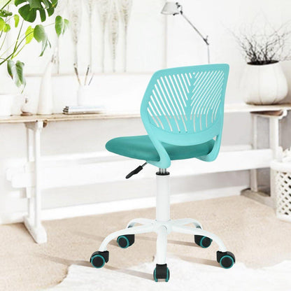 Verstellbarer Bürostuhl mit Stoffsitz in Aqua-Farbe