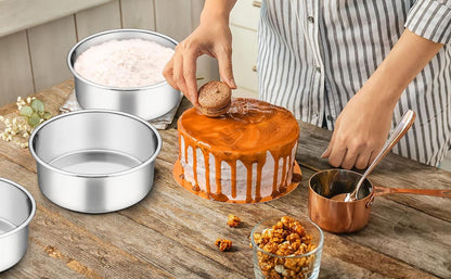 Homikit 3er Set Runde Kuchenformen 16cm Edelstahl Auslaufsicher