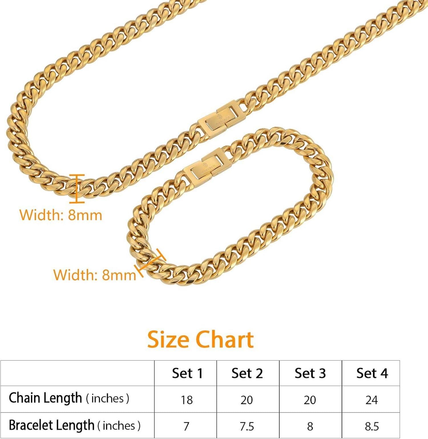Herren Kette Armband Set 24 Karat Gold GD 24 von KRKC&CO