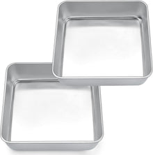 Quadratische Kuchenform Edelstahl Brownie Backform 2er-Set 21x21x5cm