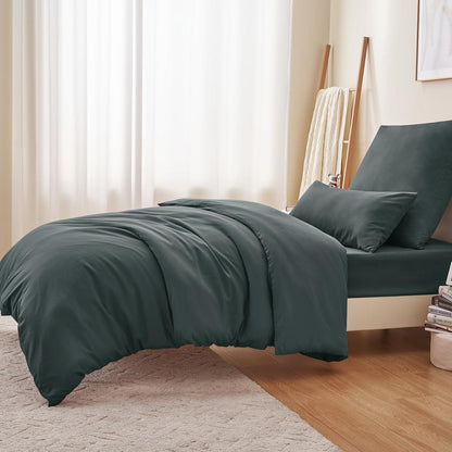 Bettwäsche 155x220 Anthrazit 2teilig mit Mikrofaser