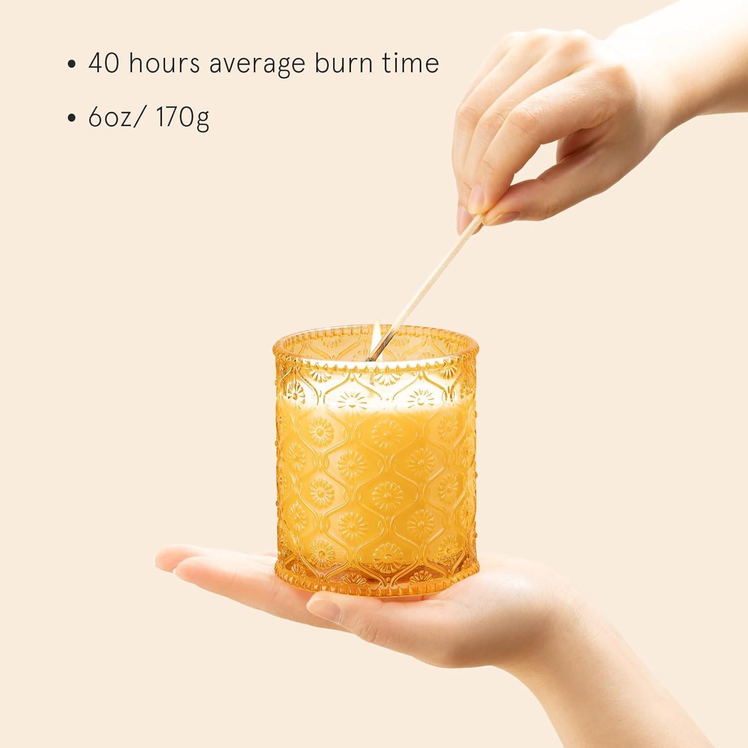 Kürbis Chai Duftkerze im Glas, 55 Stunden Brennzeit, 230g