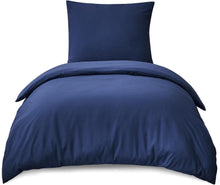 Bettwäsche-Set 155x220 Blau Mikrofaser Reißverschluss