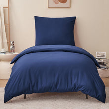 Bettwäsche Set 155x220 Blau Mikrofaser Reißverschluss