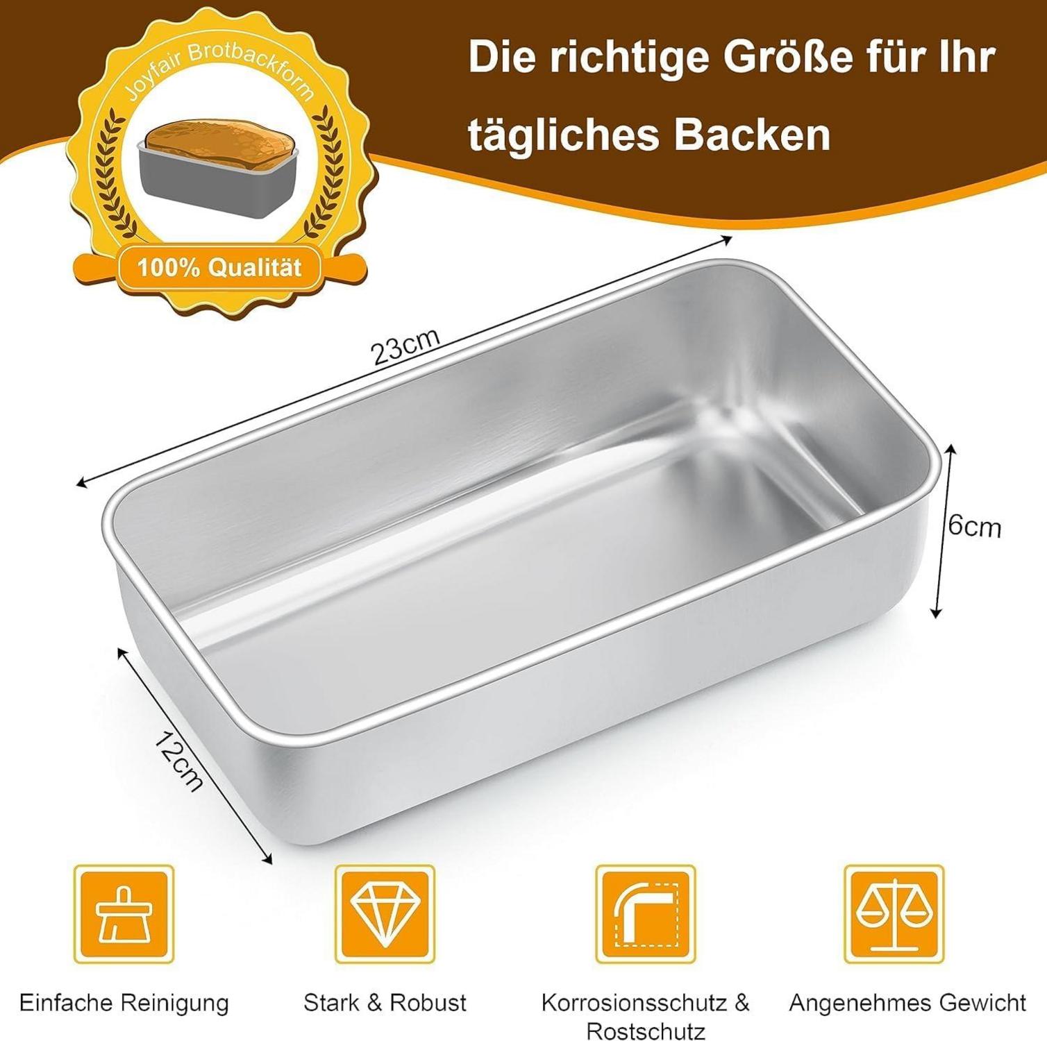 Edelstahl Kastenform 2er Set Brotbackform 23x12x6cm