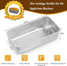 Edelstahl Kastenform 2er Set Brotbackform 23x12x6cm