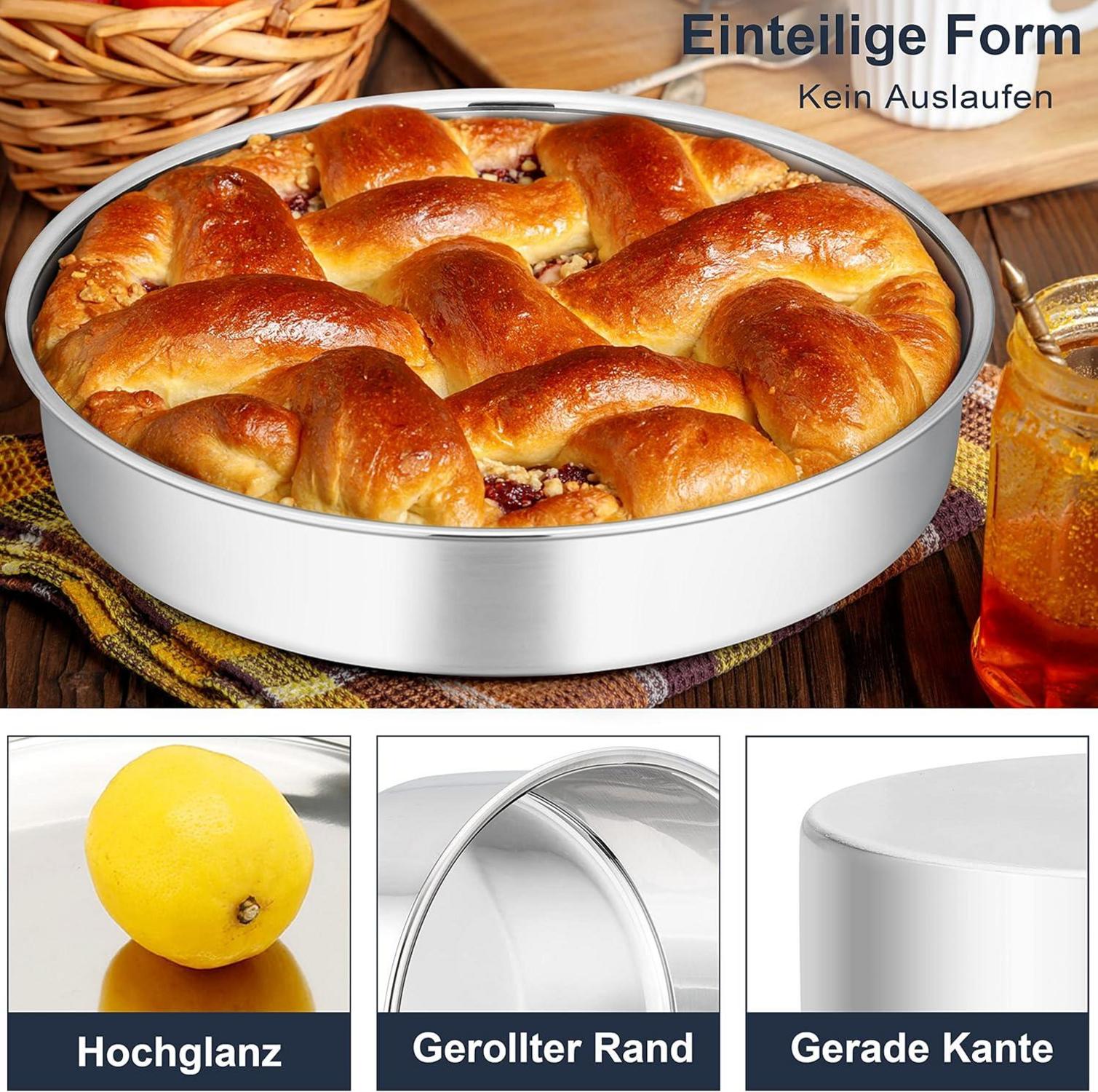 Joyfair Edelstahl Backform Set Rund Kuchenform 25cm 2er Pack