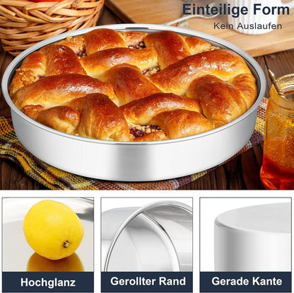 Joyfair Edelstahl Backform Set Rund Kuchenform 25cm 2er Pack