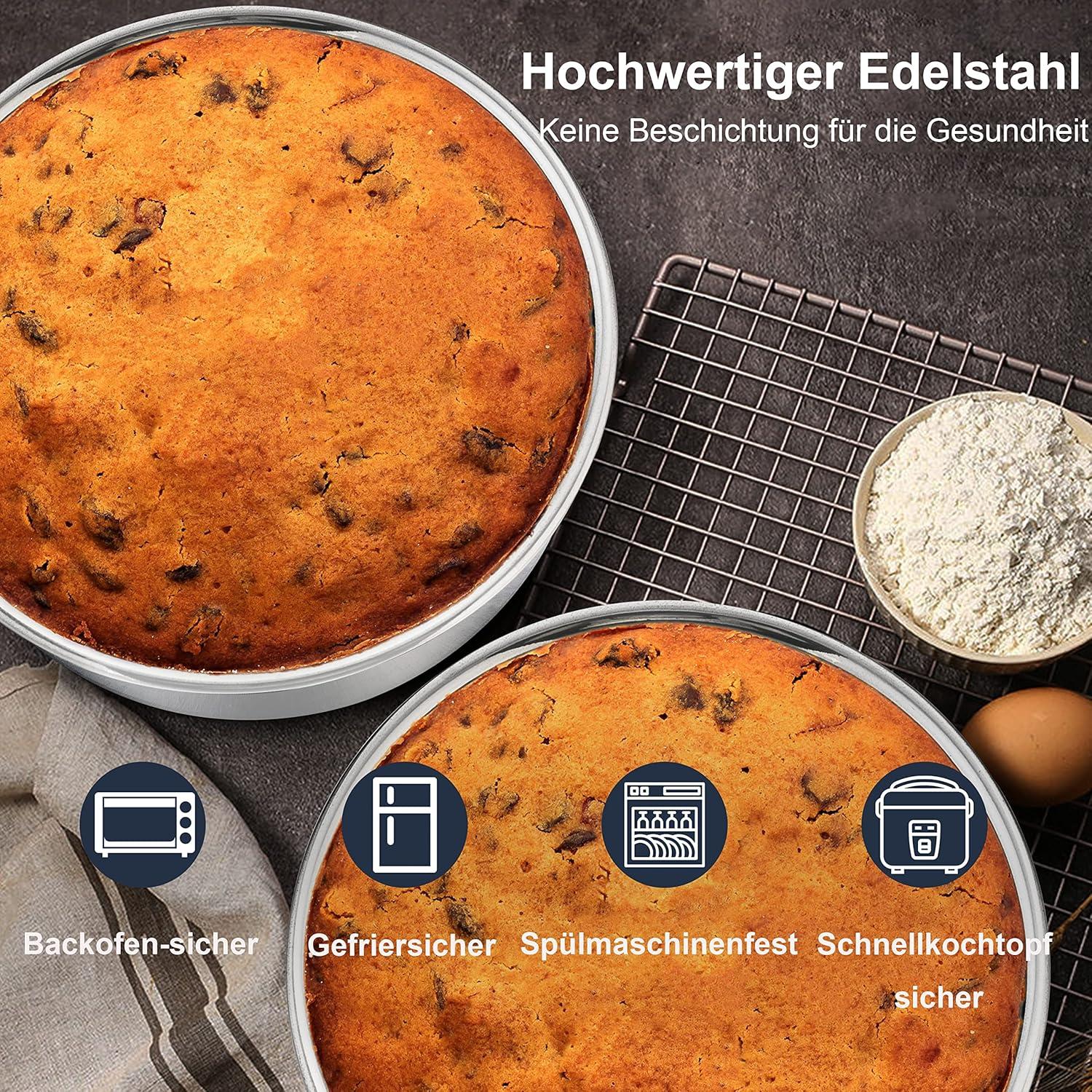 Joyfair Edelstahl Backformen Set 24cm Rund Kuchenform 2er-Pack