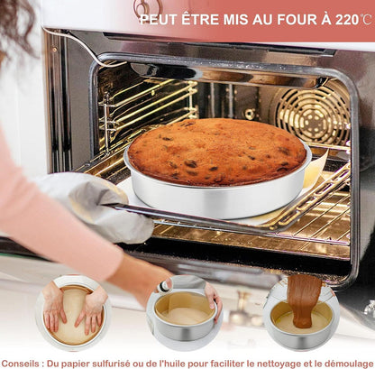 Joyfair Edelstahl Backform 2er Set 21cm Rund Kuchenform Spülmaschinenfest