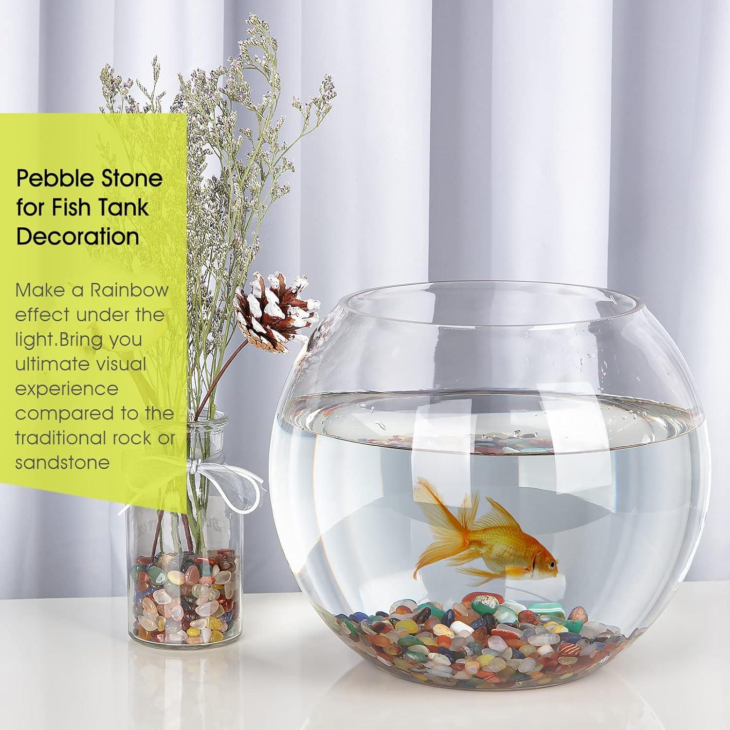 Aquarium Kieselsteine Natur Kristall Achat Deko Steine, 680g Gemischt