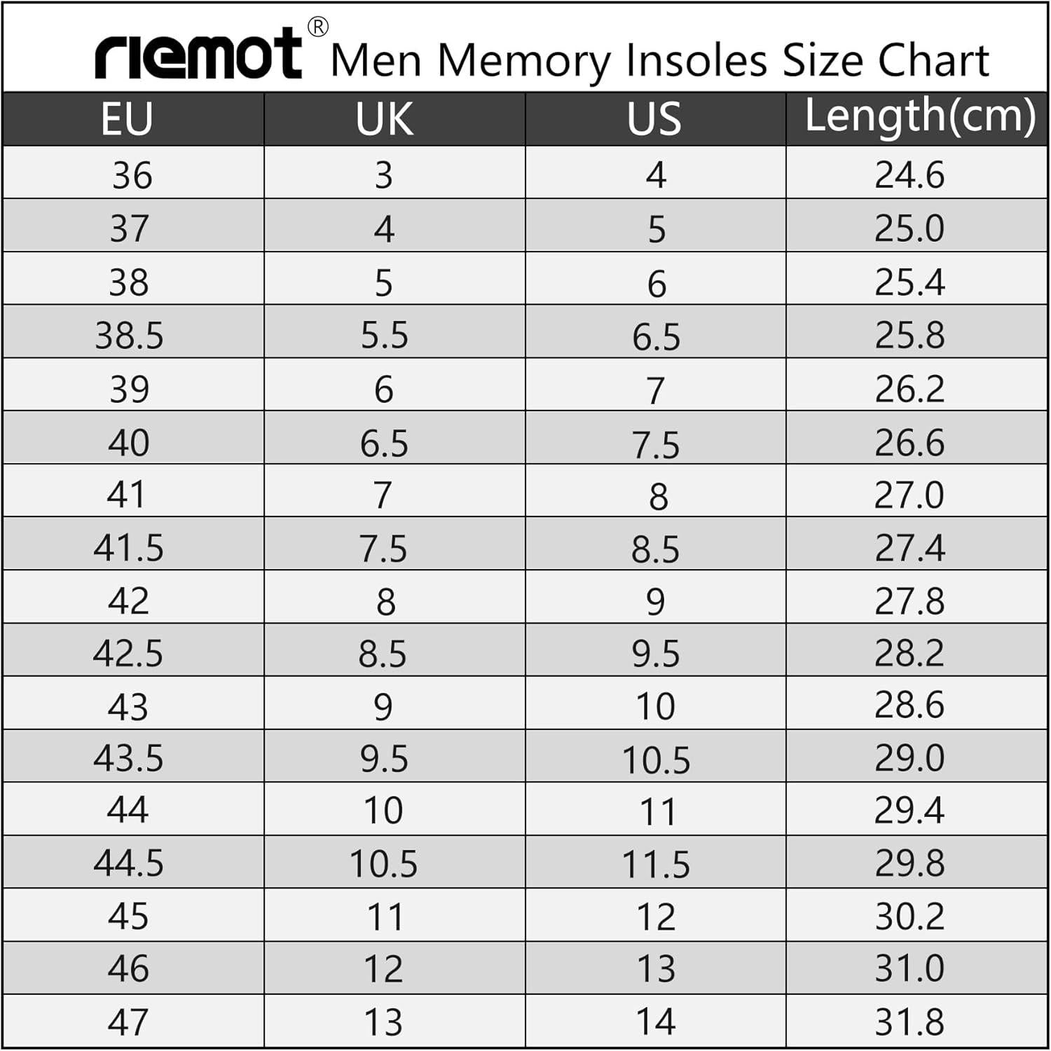 Memory Foam Einlegesohlen Weich und Bequem Sport Alltag Gr.36-47