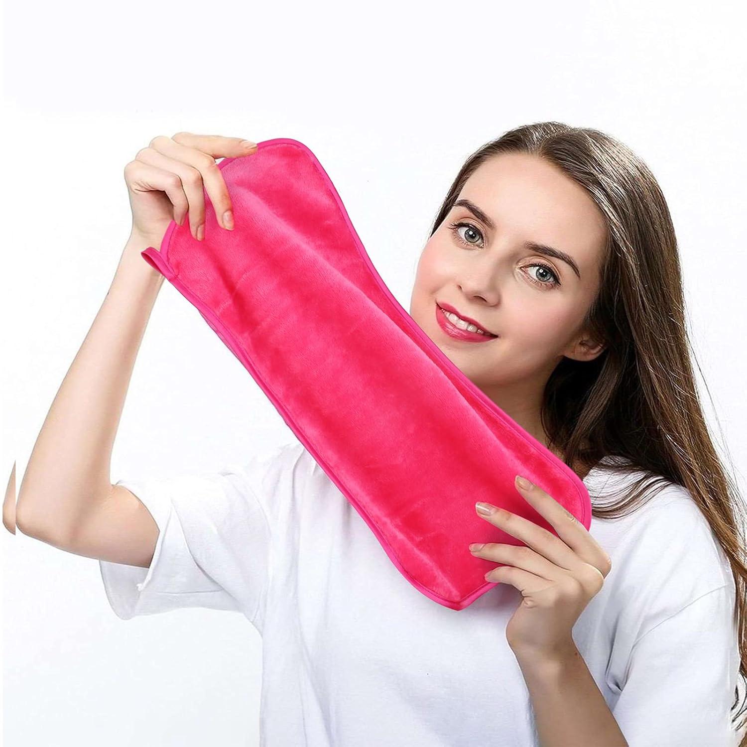 Abschminktücher Mikrofaser 5er Pack Schwarz/Rosenrot 40x18cm