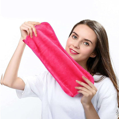 Abschminktücher Mikrofaser 5er Pack Schwarz/Rosenrot 40x18cm