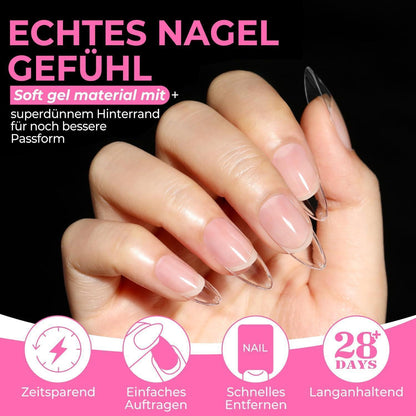 Mandel Nagelspitzen 216 Stück – 12 Größen für Gelnägel & Acryl
