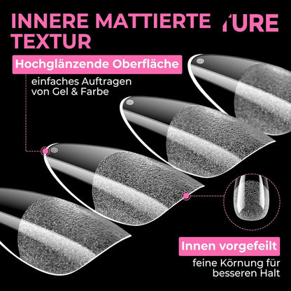 Mandel Nagelspitzen 216 Stück – 12 Größen für Gelnägel & Acryl