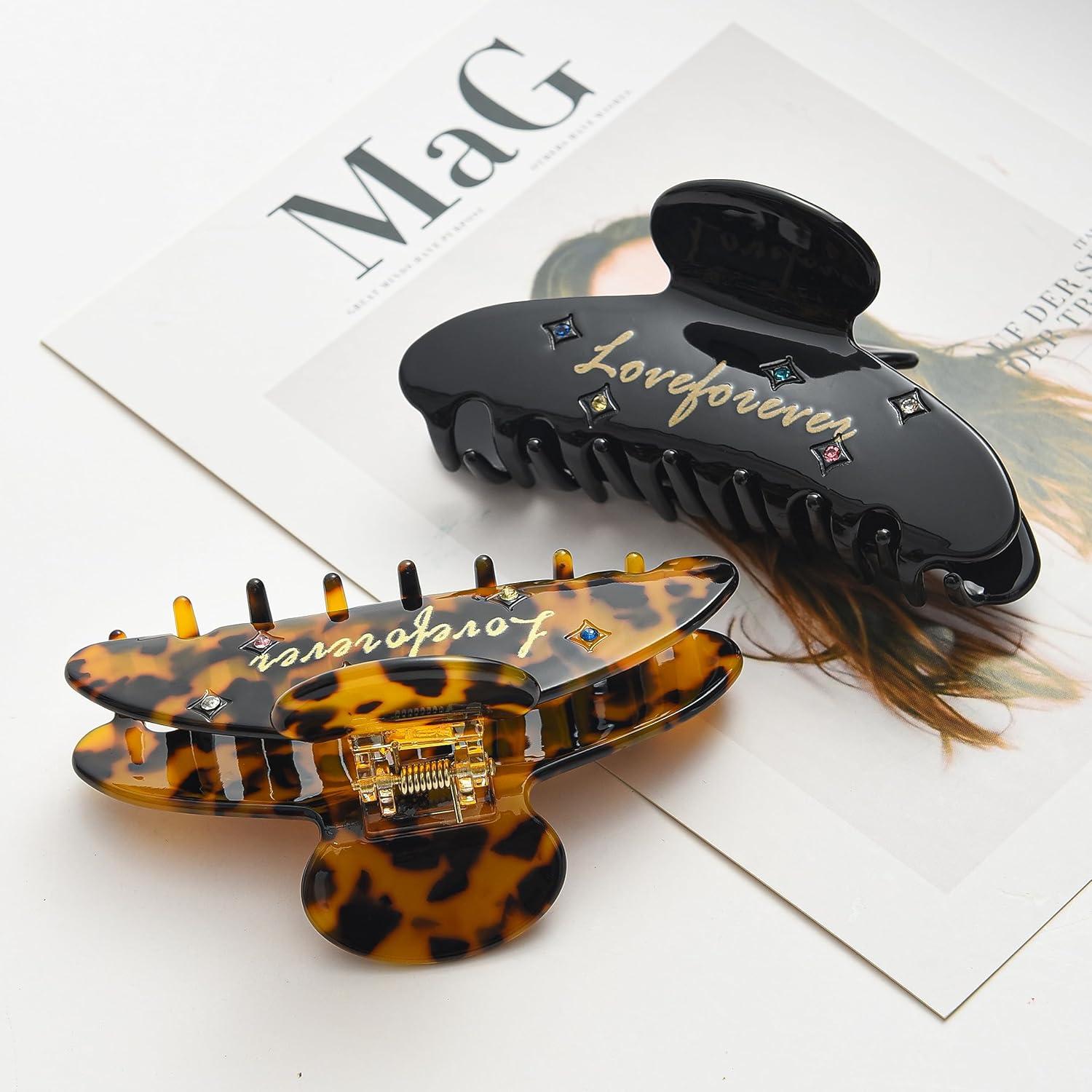 2 Stück Acetat Haarklammer Haargreifer Haarklauenclips Damen