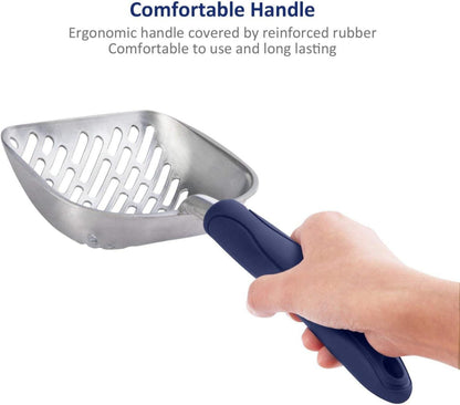WePet Katzentoilette Sieb aus Aluminiumlegierung Blauer Griff 2 Zoll Tiefe Schaufel