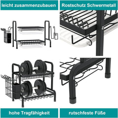 Abtropfgestell Edelstahl 2 Ebenen mit Abtropfschale - rostfrei & groß - Geschirr Abtropfgestell 2 tier A
