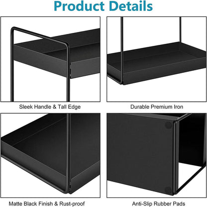 3-Ebenen Küchen Gewürzregal Badezimmer Organizer Schwarz