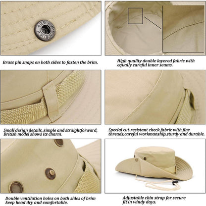 Sonnenhut Herren Fischerhut Safarihut Buschhut UV Schutz