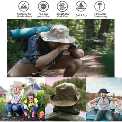 Sonnenhut Herren Fischerhut Safarihut Buschhut UV Schutz