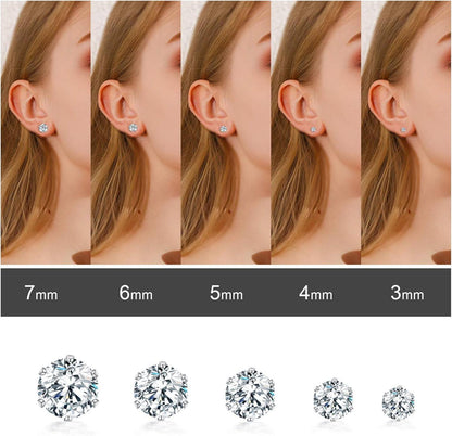 925 Sterling Silber Zirkonia Ohrstecker Set für Damen