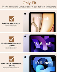 iPad Air 11 Zoll Hülle 2024, PU Leder PC