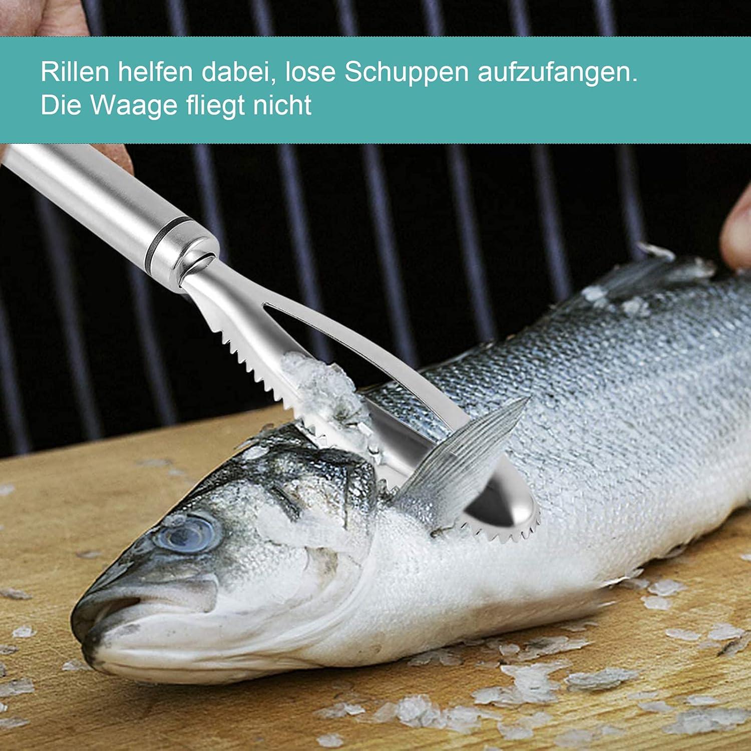 Esteopt Fischentschupper Edelstahl Profi Fischschaber 25x6cm