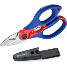 WORKPRO Elektrikerschere Kabelschere mit Abisolierzange