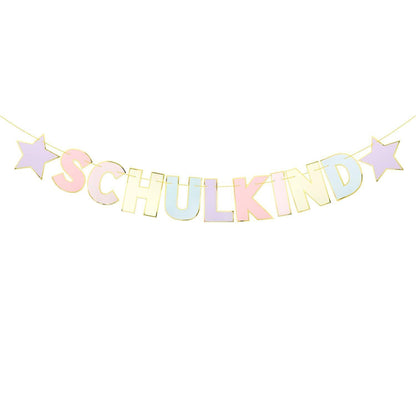 Schulkind Girlande Pastell Einschulung Banner Hänge Deko