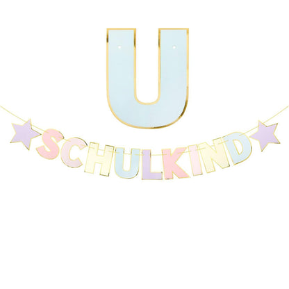 Schulkind Girlande Pastell Einschulung Banner Hänge Deko