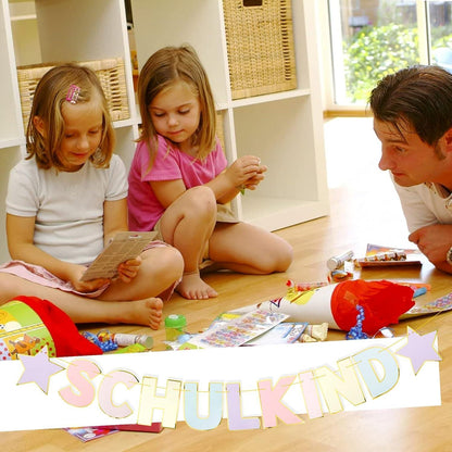 Schulkind Girlande Pastell Einschulung Banner Hänge Deko
