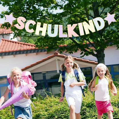 Schulkind Girlande Pastell Einschulung Banner Hänge Deko