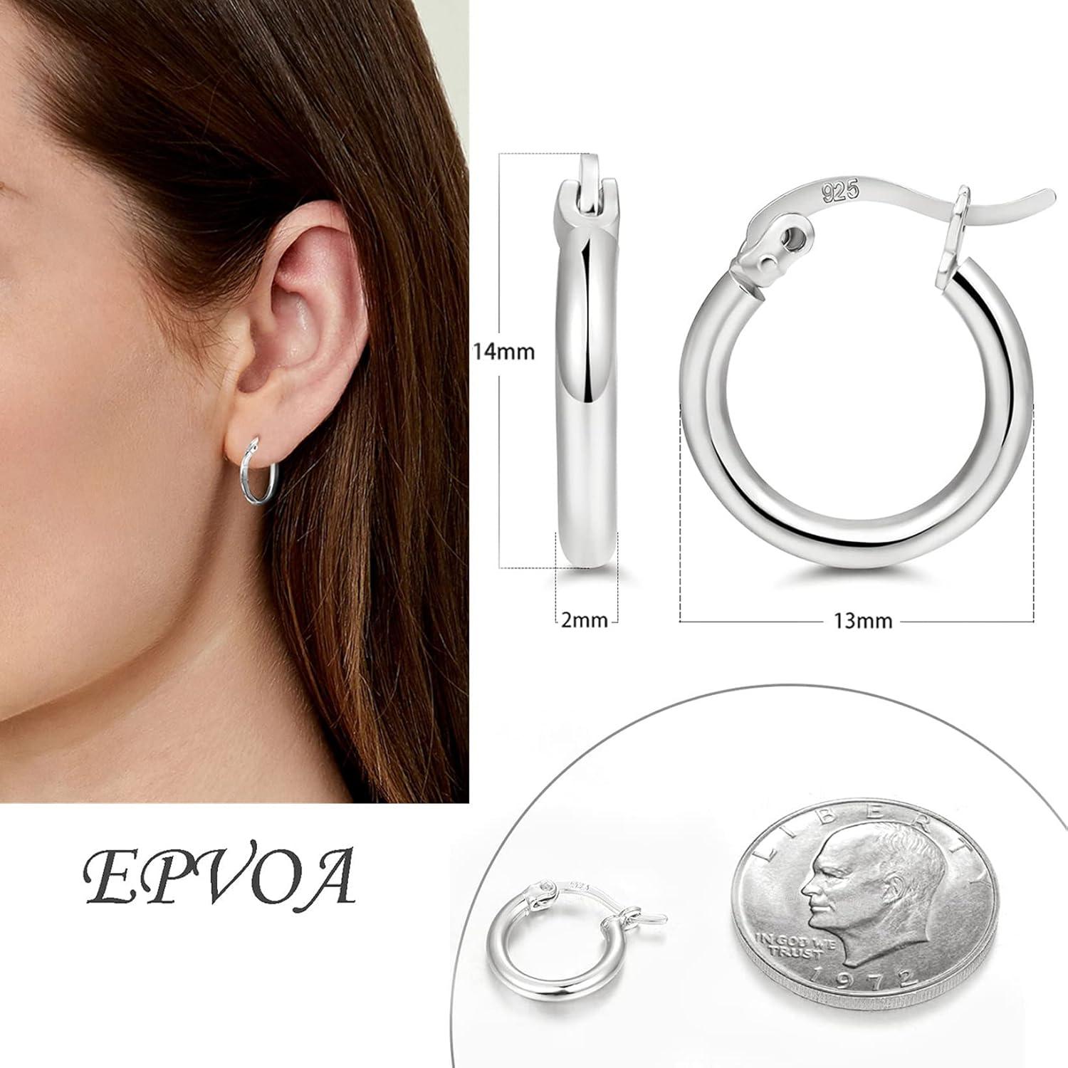 Creolen Ohrringe Silber Gold Set Damen Herren Mädchen 13/15/20mm