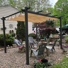 Pergola Wasserdicht 3x3m Stabil mit Schiebedach UV-Schutz