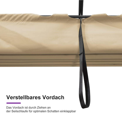 Pergola Aluminium Gartenpavillon 3x3m Beige Wasserdicht UV-Schutz