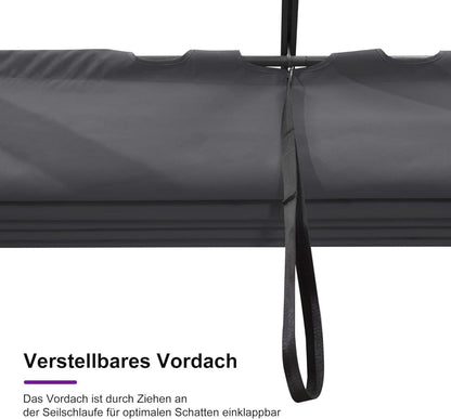 Aluminium Pergola 3x3.65m Wasserdicht Winterfest Sonnenschutz Grau UV-Schutz