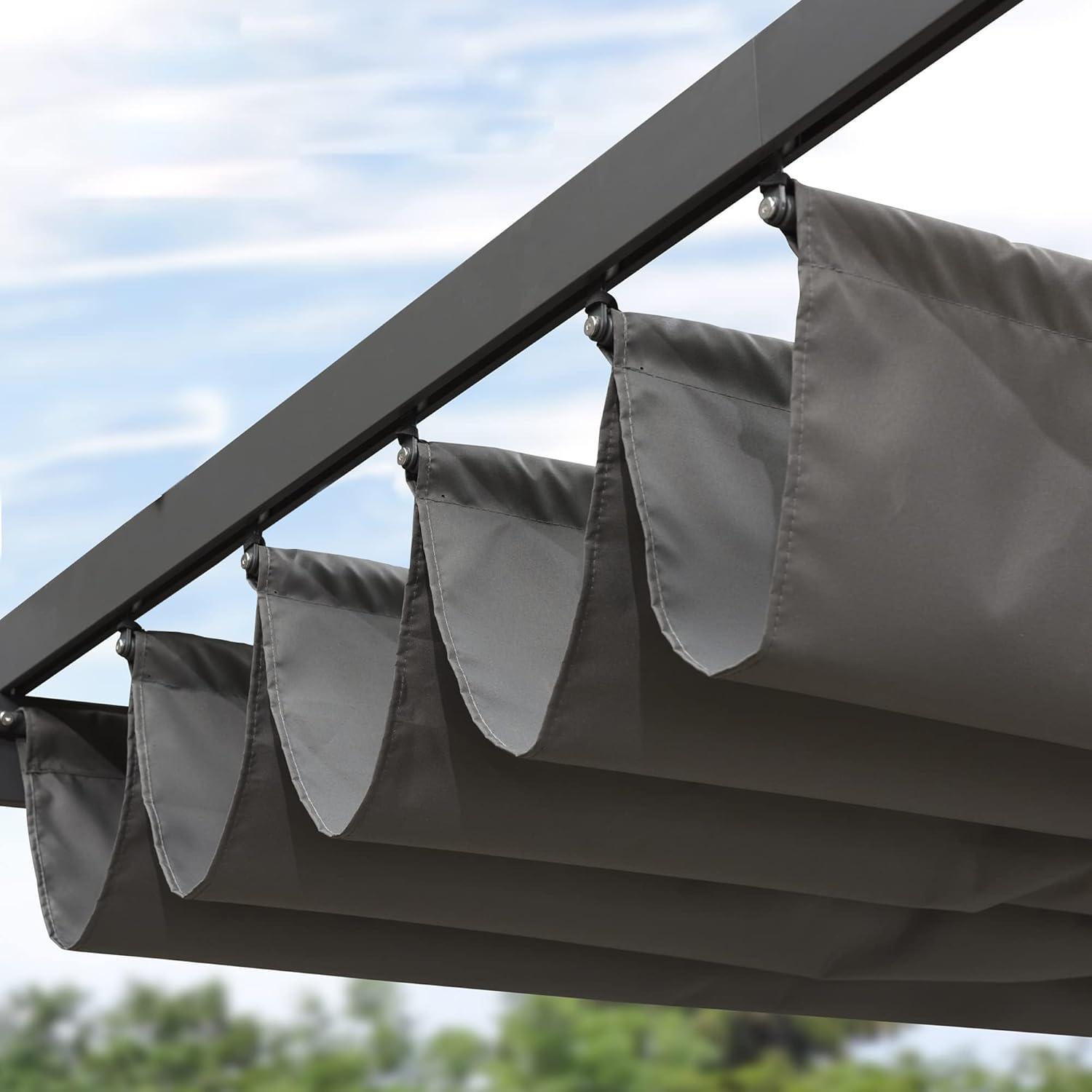 PURPLE LEAF Aluminium Pergola 3x3.65m Grau mit UV-Schutz, wasserdicht & winterfest