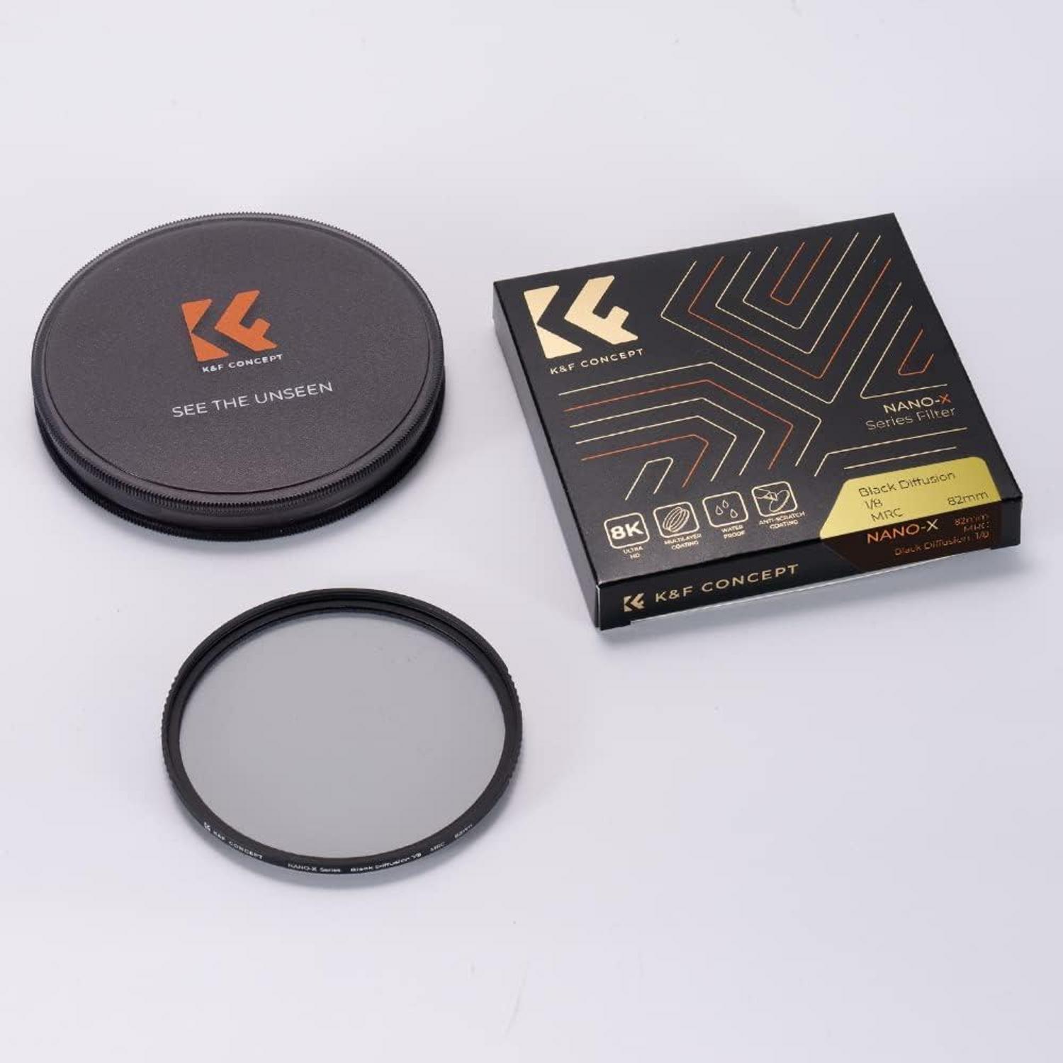 K&F Concept Nano-X Black Mist 1/8 Filter 67mm - Optisches Glas, Nano-Beschichtung, Diffusion Filter