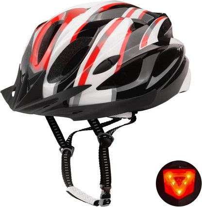 Fahrradhelm mit Licht und Visier Belüftung 18 Löcher 3