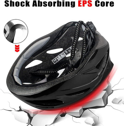 Fahrradhelm mit Licht und Visier Belüftung 18 Löcher 3