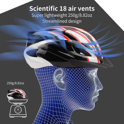 Fahrradhelm Mit Licht und Visier Einstellbar für Erwachsene MTB