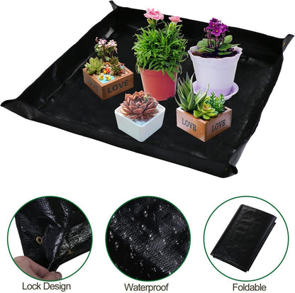 Wasserdichte Gartenmatte 100x100cm Schwarz Pflanzmatte Umtopfmatte