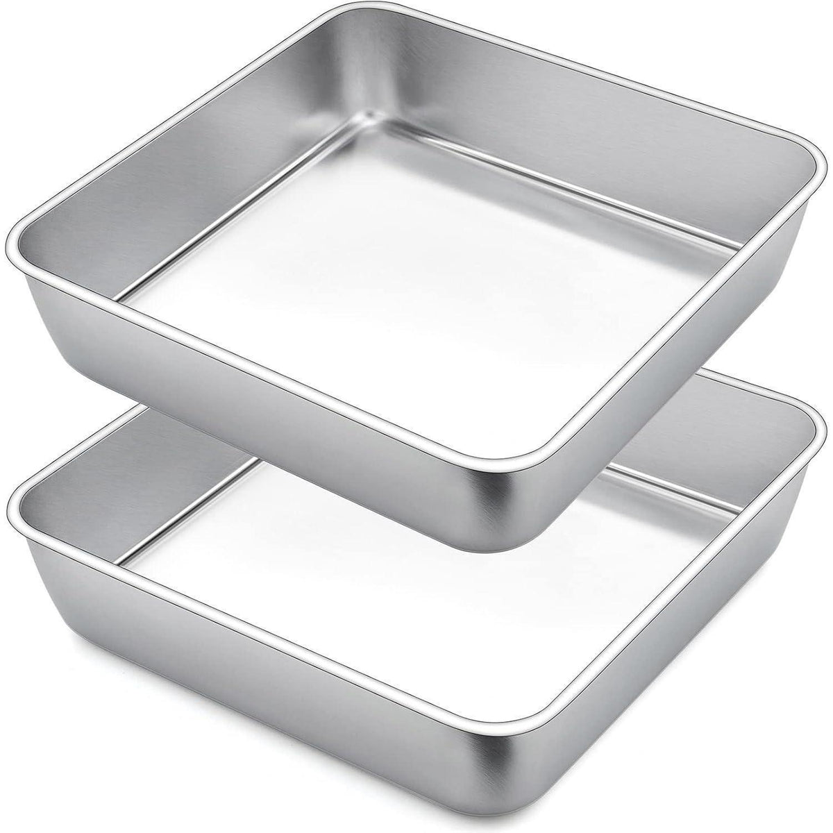 Quadratische Kuchenform Edelstahl 2er-Set 23.5x23.5x5cm