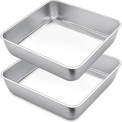Quadratische Kuchenform Edelstahl 2er-Set 23.5x23.5x5cm